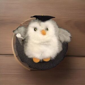 Itty Bitties Russ Berrie 3-1/2” Plush Stuffed Toy Gray Owl #259 Graduation